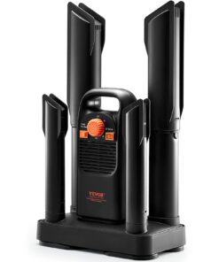 обувная сушилка VEVOR с таймером, быстросохнущий подогреватель ботинок на 4 трубки с УФ-излучением и озоном, огнезащитный материал, черный/оранжевый