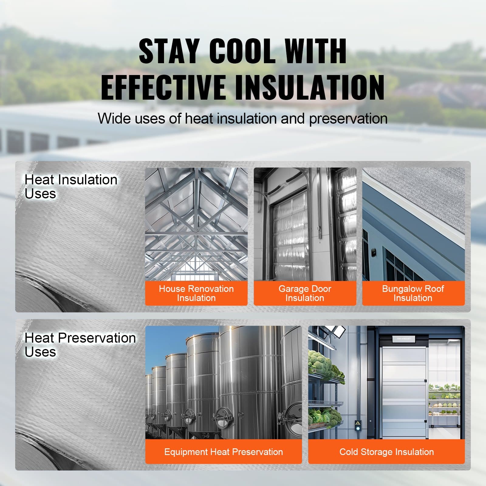 VEVOR Double Reflective Aluminum Foil Insulation Roll 0.165 mm, 1.22 m x 76.2 m, Thermal Barrier for Roof, Window, RV - Pilt 6