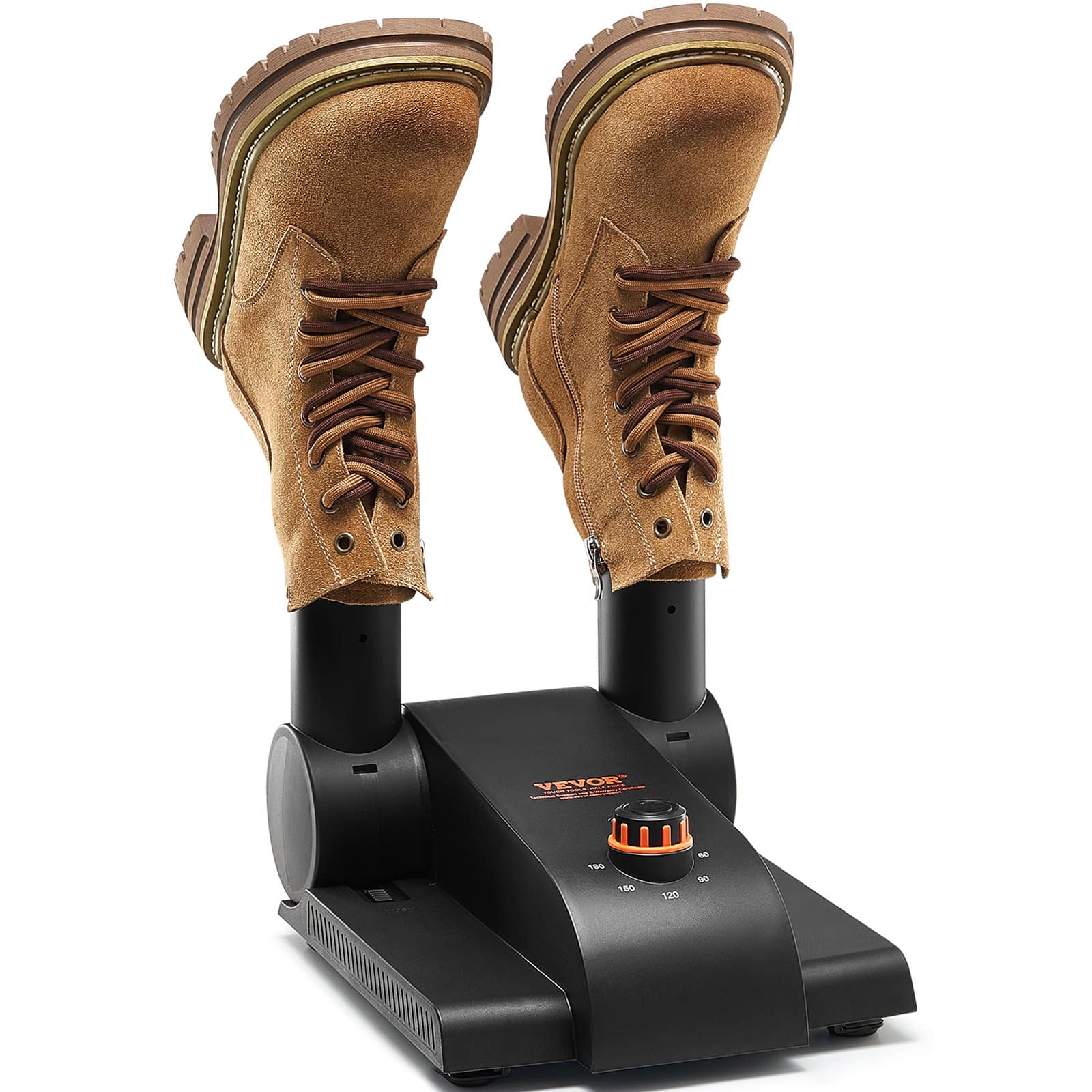 VEVOR Foldable Shoe & Boot Dryer with Timer, 2 Tubes, Heat Blower, 40–50°C Safe Drying for All Shoes, Black & Orange — изображение 12