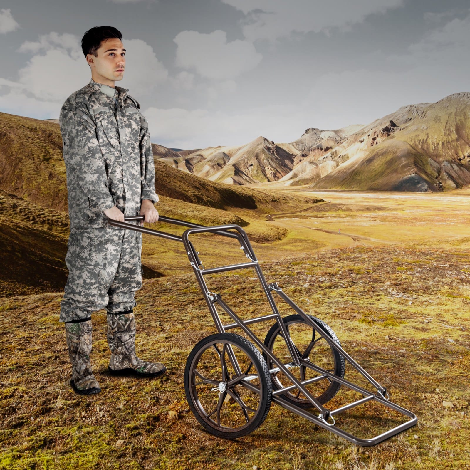 VEVOR Heavy-Duty Folding Deer Cart with 227 kg Capacity, 43 cm Solid Wheels & Ergonomic Handle for Hunting & Outdoor Gear - Зображення 8