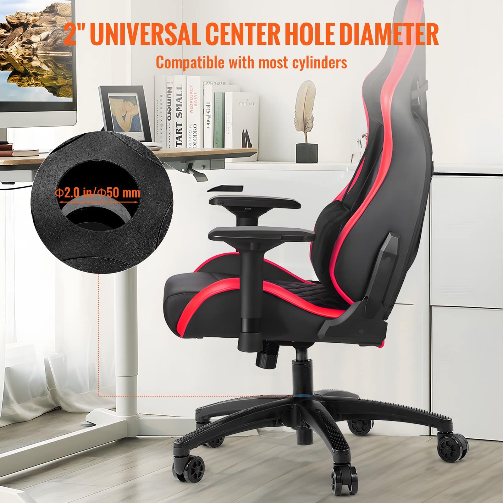 VEVOR Heavy Duty Office Chair Base Replacement, 71 cm Wide, 1134 kg Load, 5 Casters, Universal Fit, Black — изображение 3