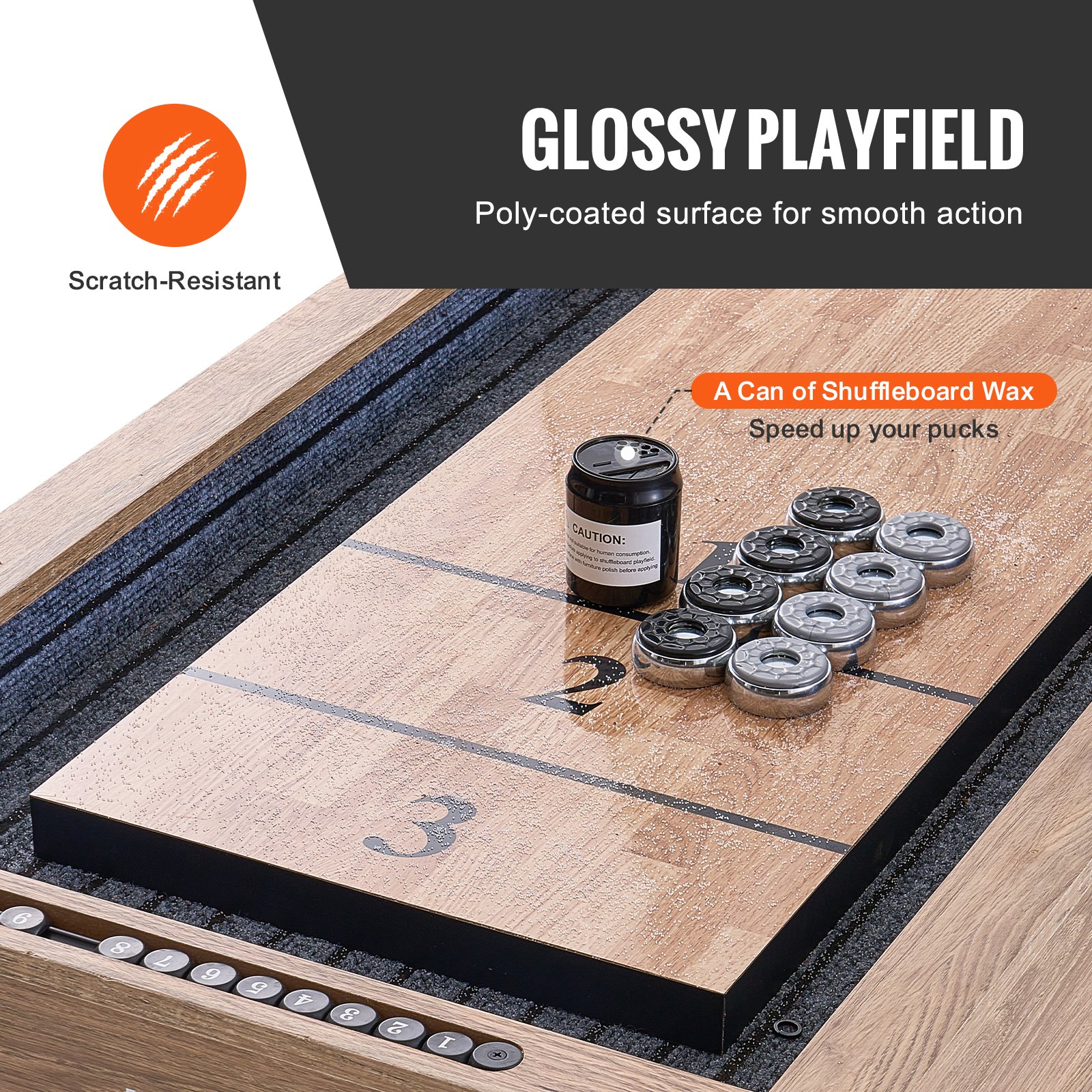 ブレイブボード VEVOR 274 cm 2-in-1 Shuffleboard Table & Bowling Game Set – 9 ft