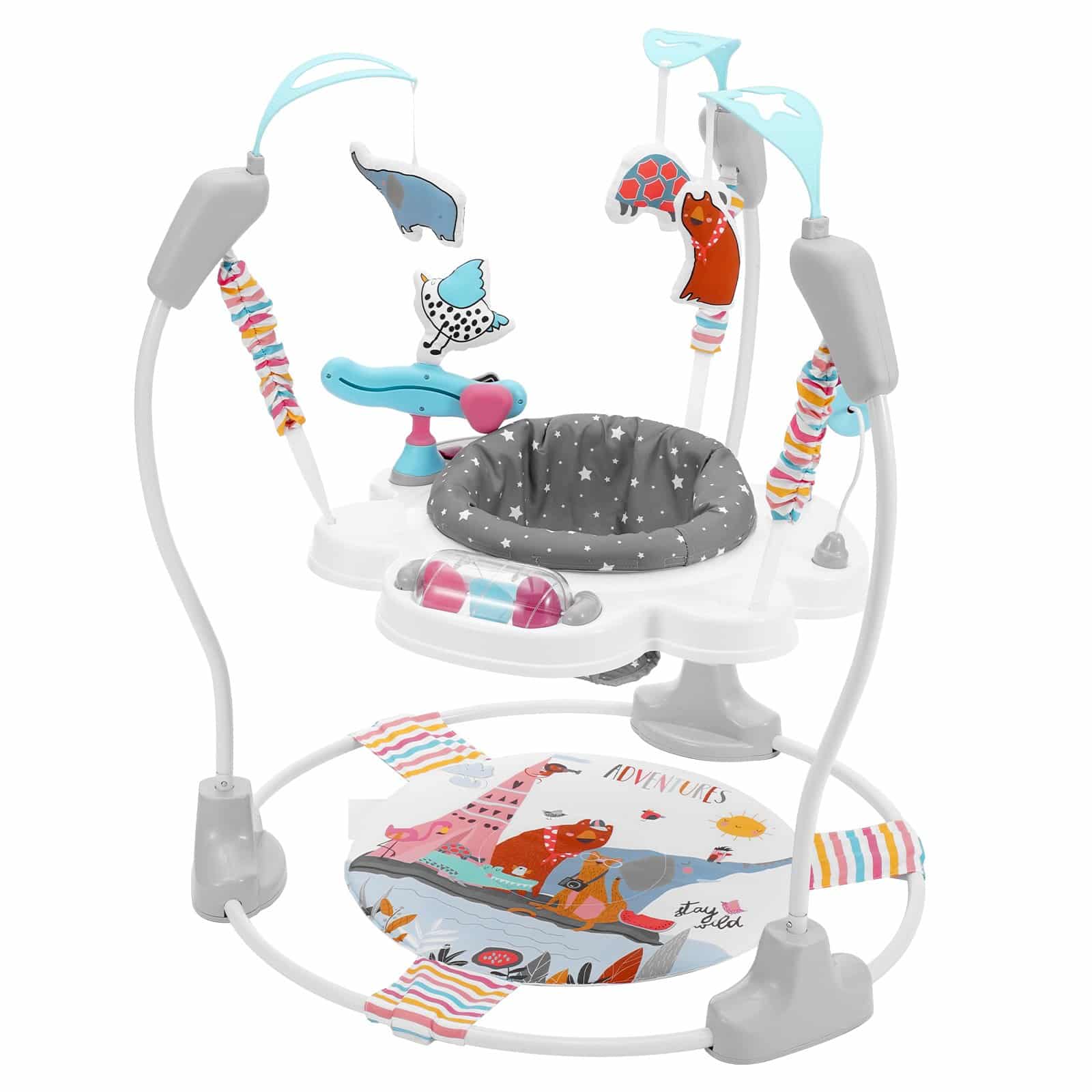 VEVOR 360° Baby Bouncer & Activity Center with Music, Lights, Toys, Adjustable Height – For Babies 6 Months+, Foldable Frame – Paveikslėlis 9