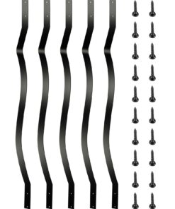 VEVOR 51-Pack Металлические балясины для палуб, железные лестничные шпиндели диаметром 82 см, волновой дизайн, матово-черный, ржавостойкий для палубы и перил