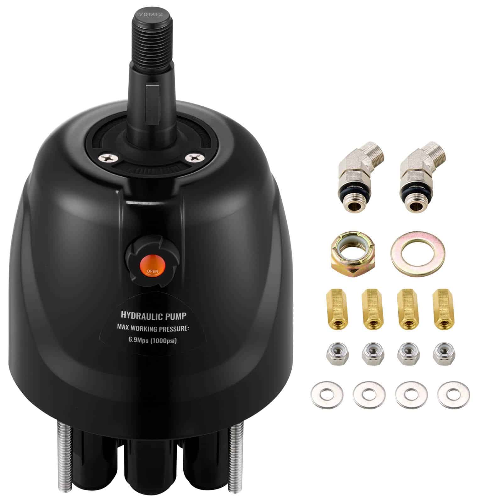 VEVOR 1,7 л Гідравлічний Рульовий Насос HH5271-3 для Човнів до 300 КС, Переднє Кріплення, Стійкий до Корозії, до 96 км/год