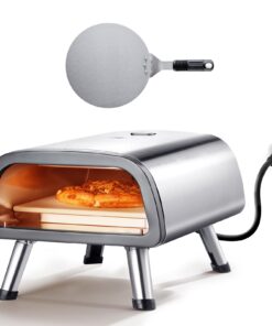 VEVOR 30cm Electric Pizza Oven with Stone & Spatula, 450°C Countertop Stainless Steel Pizza Maker for Indoor & Outdoor Use