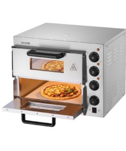 VEVOR Electric Countertop Pizza Oven, 2700W, Stainless Steel, Fits 35.6 cm Pizzas, Adjustable Temp & Timer, for Home & Commercial Use