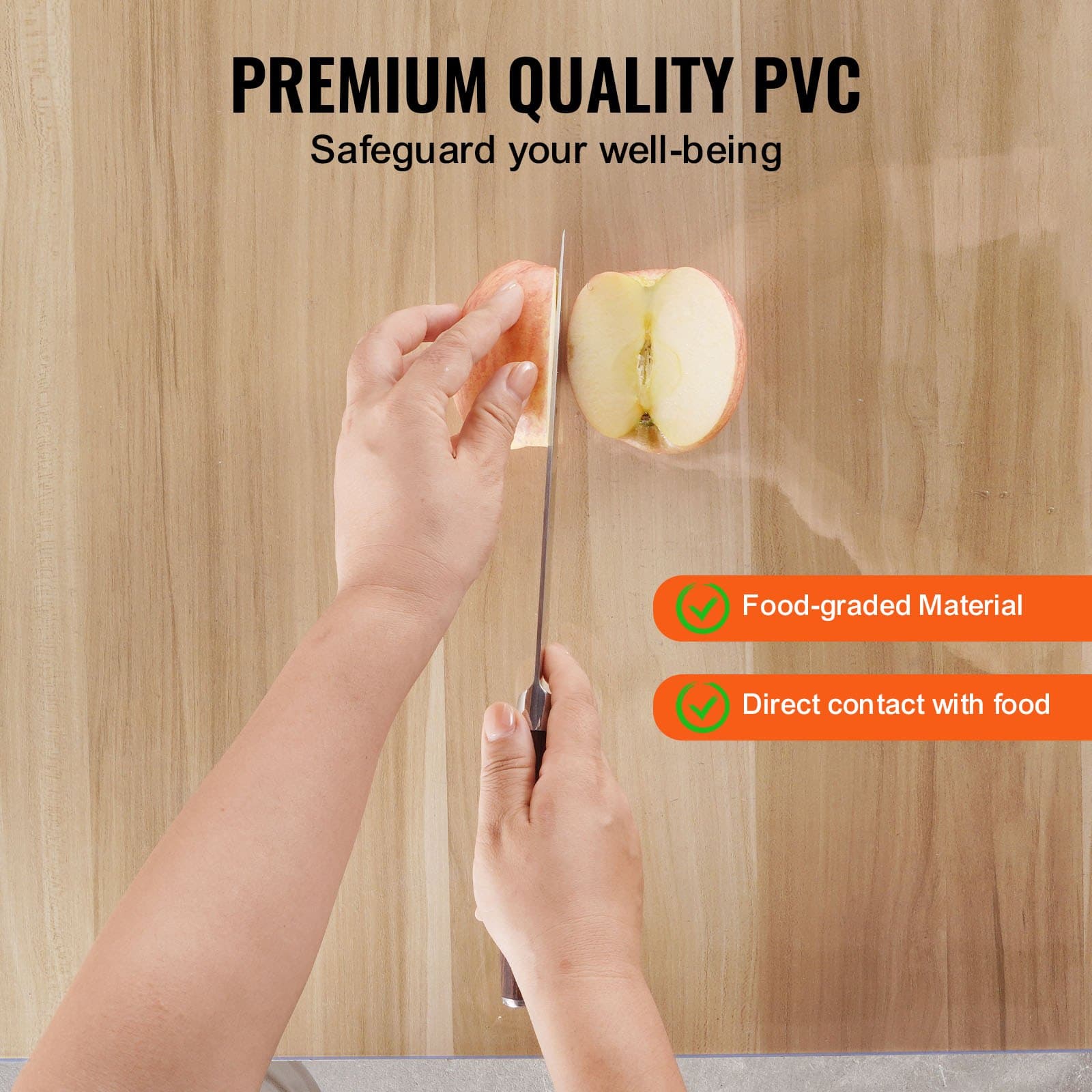 VEVOR 137x137 cm Clear PVC Table Protector, 2.0 mm Thick Waterproof Desk Mat for Dining, Office, Nightstand & Dresser - Pilt 3