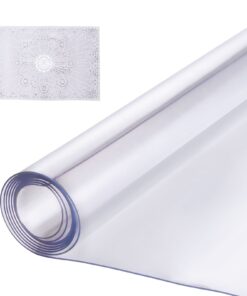 VEVOR 137x137 cm Clear PVC Table Protector, 2.0 mm Thick Waterproof Desk Mat for Dining, Office, Nightstand & Dresser