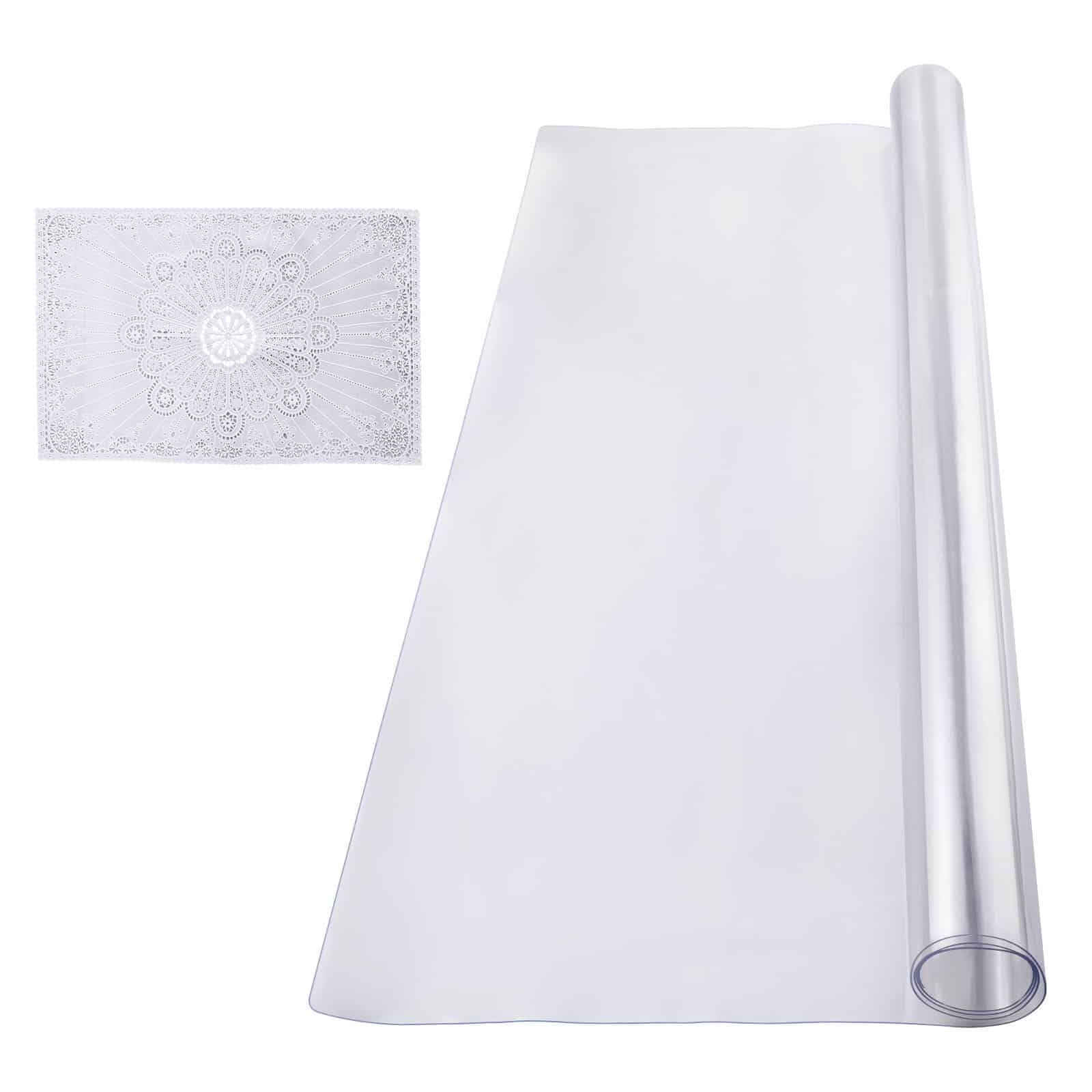 VEVOR 137x137 cm Clear PVC Table Protector, 2.0 mm Thick Waterproof Desk Mat for Dining, Office, Nightstand & Dresser - Pilt 9