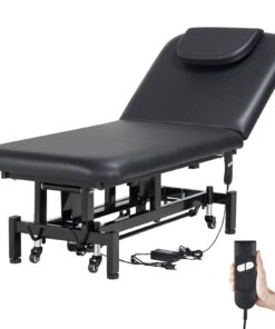 VEVOR Electric Lift Massage Table with Adjustable Height (51–80 cm), 0–45° Backrest, PU Leather, 250 kg Capacity, Spa & Tattoo