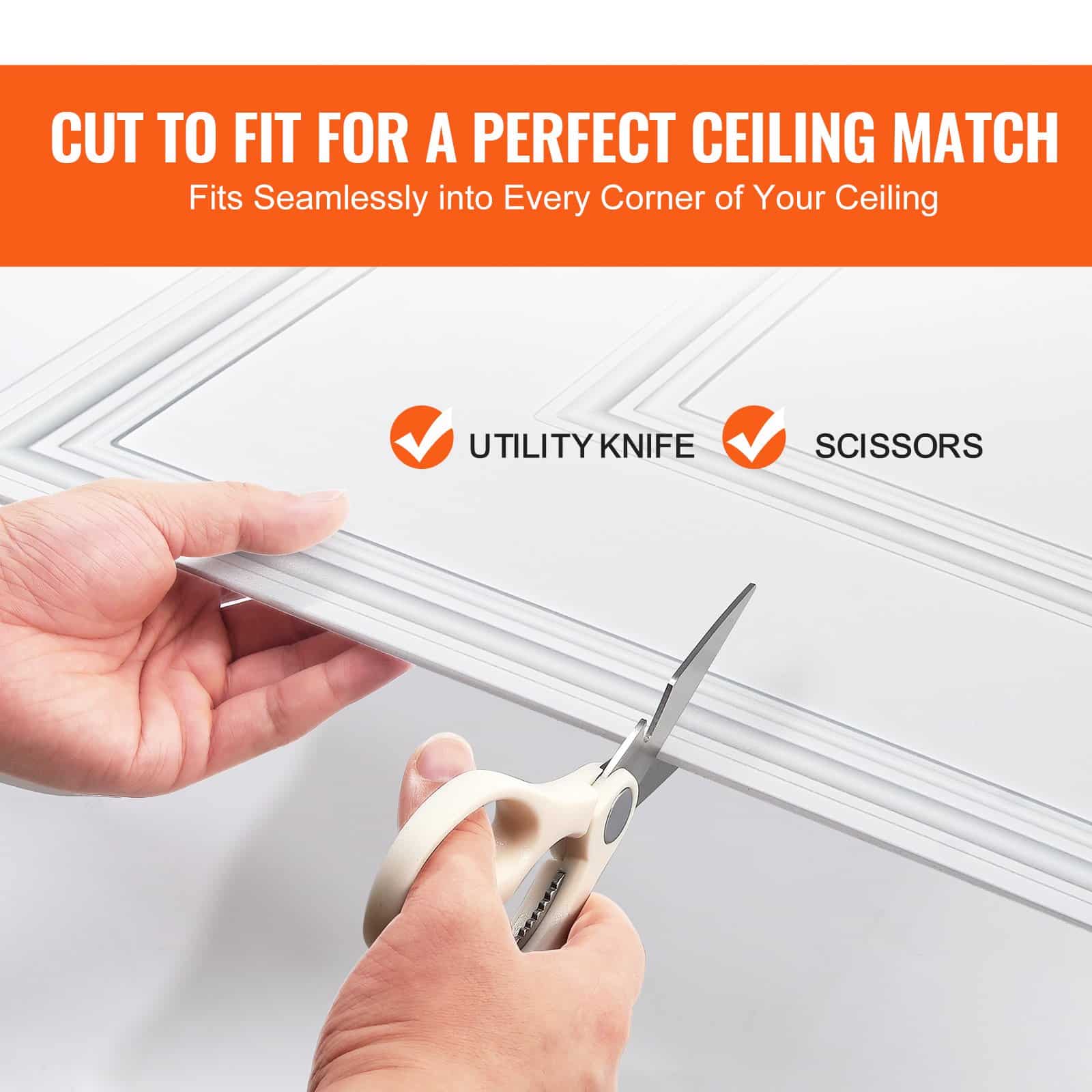 VEVOR 12-Pack 60x60 cm White PVC 3D Ceiling Tiles, Waterproof, Easy Install, for Home/Office Decoration - Image 6