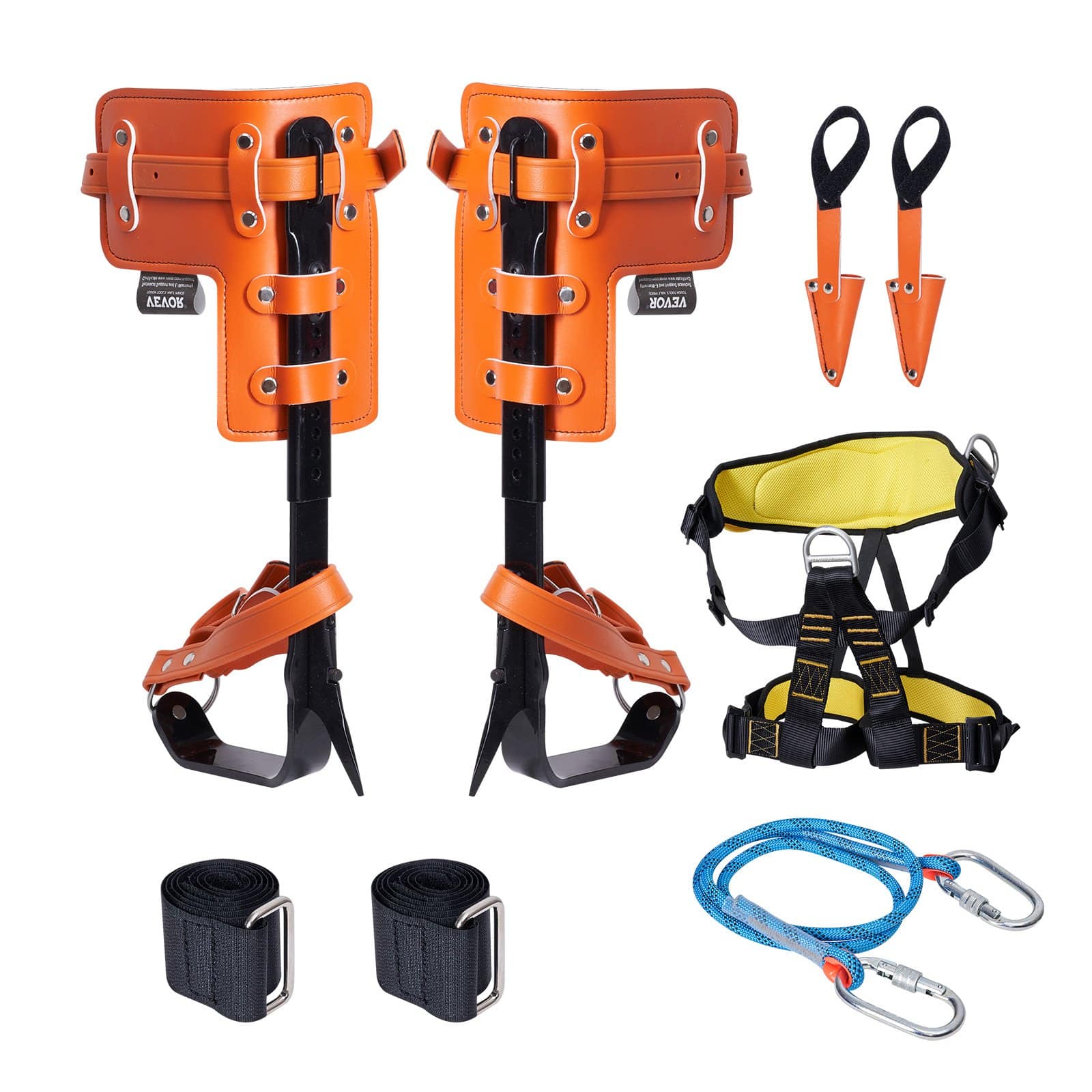 VEVOR Tree Climbing Spikes Set with Safety Rope & Harness, Alloy Steel, 160kg Load, Adjustable, for Arborists & Fruit Picking - Зображення 10