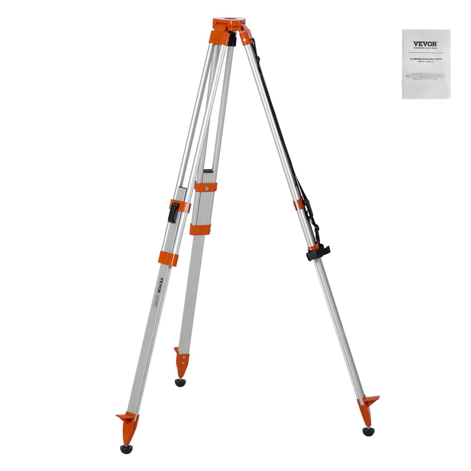VEVOR Adjustable Laser Level Tripod Stand, 42–166.5 cm Height, 5/8"-11 Mount, Heavy-Duty Aluminum Tripod for Construction & Surveying – Paveikslėlis 9