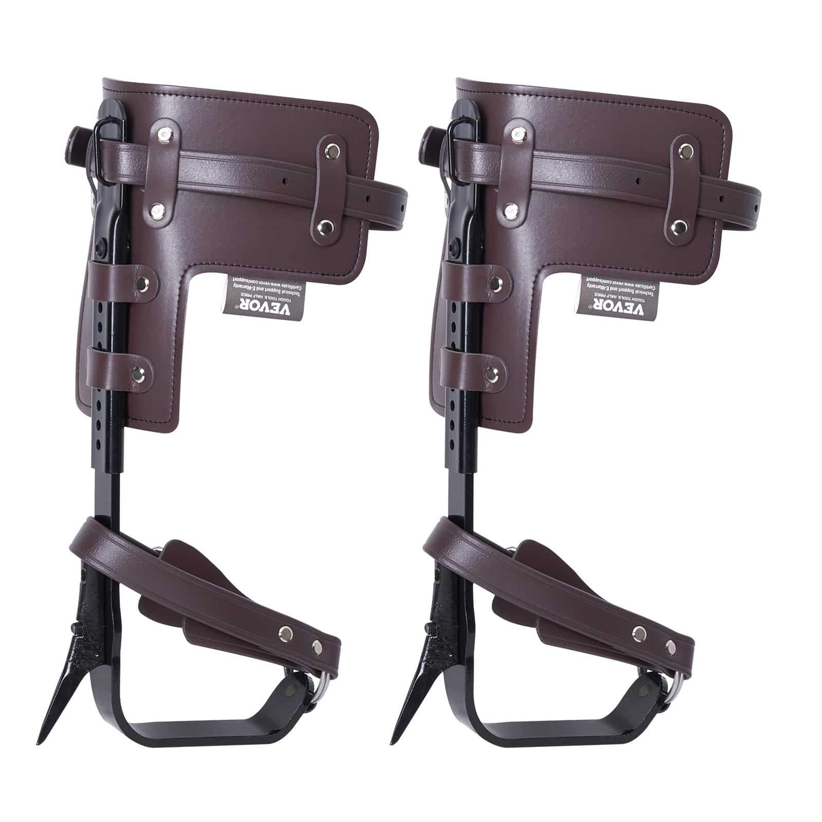 VEVOR Tree Climbing Spikes Pair, Alloy Steel Spurs, 160kg Load, Adjustable Gear with Straps & Protectors for Arborists, Brown - Зображення 12