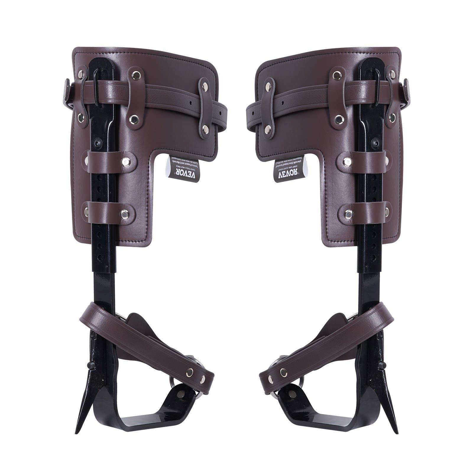 VEVOR Tree Climbing Spikes Pair, Alloy Steel Spurs, 160kg Load, Adjustable Gear with Straps & Protectors for Arborists, Brown - Зображення 9