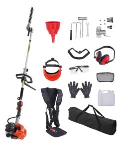 VEVOR 40 см 26-дюймовый 2-тактный газовый полюс Hedge Trimmer с двусторонним лезвием и регулируемой головкой на 270° для кустарников и кустов
