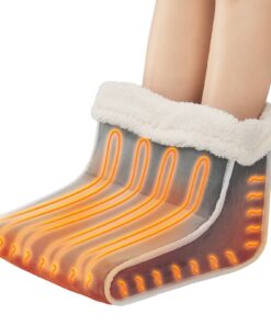 VEVOR Электрические Тёплые Тапочки с 6 Уровнями Нагрева, Таймером, Автоотключением, Съёмной Фланелью, Двусторонний Обогрев