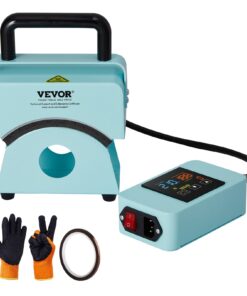 VEVOR Mini Hat Heat Press Machine with 15x8 cm Curved Heating Plate, Cap Press, 40–205°C, Safety Base & Glove, Green