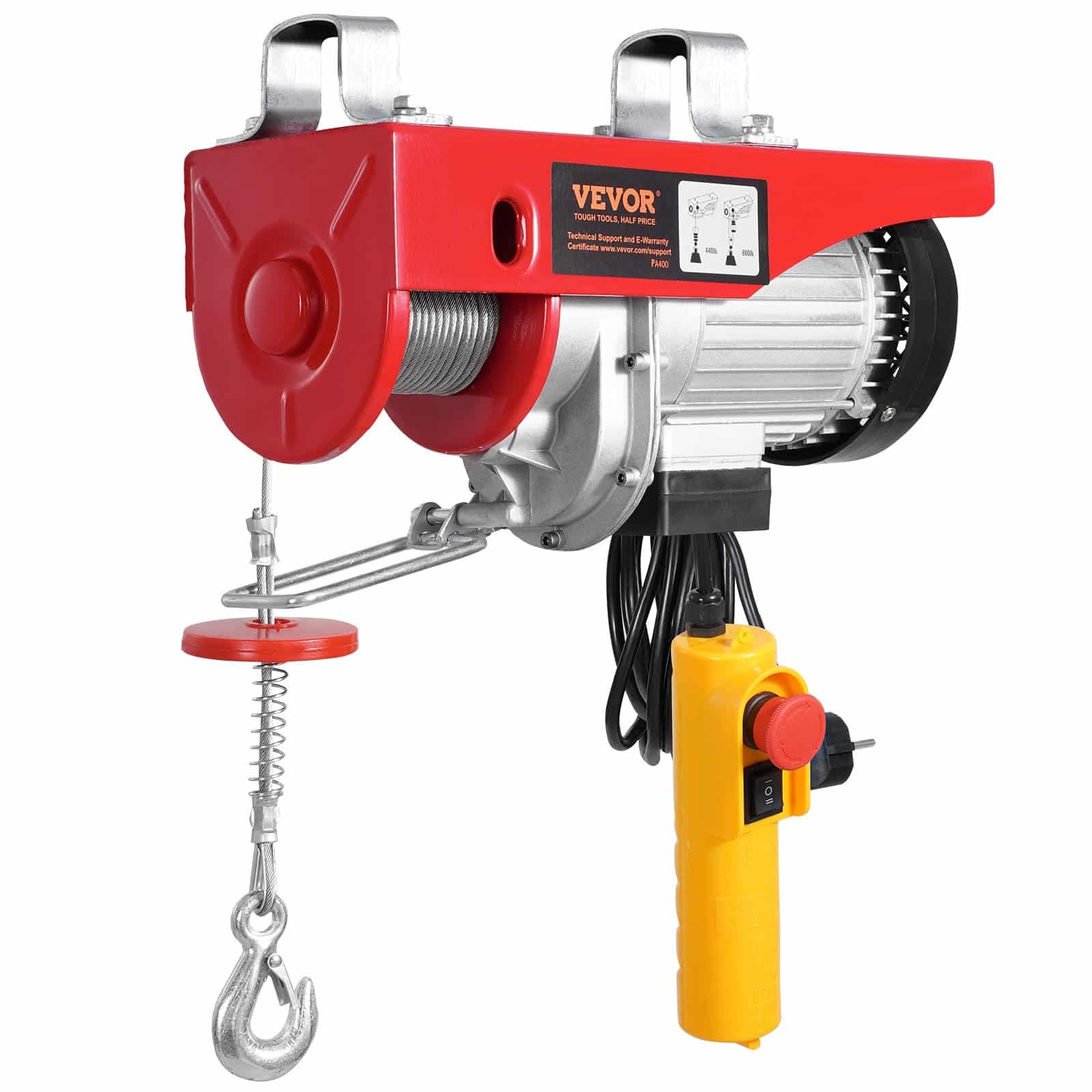 VEVOR 400 kg Electric Hoist 230V with 4.2 m Remote, 12 m Lift Height, Single/Double Cable, Emergency Stop, for Garage/Factory - Image 12