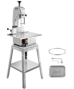 VEVOR 850W Electric Meat & Bone Saw, Stainless Steel Cutter with 48.5x38cm Table, 180mm Max Thickness, 5 Blades Included
