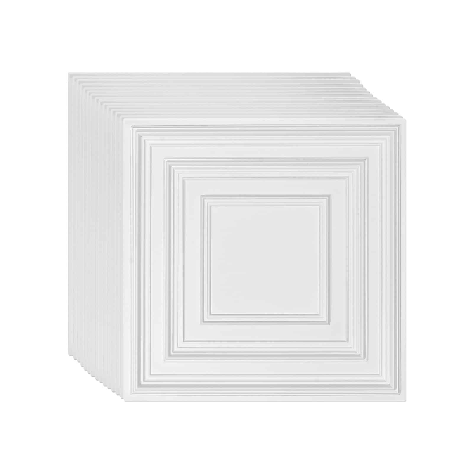 VEVOR 12-Pack White 3D PVC Ceiling Tiles 61x61 cm, Waterproof, Flame-Retardant, Easy Install, Peg Pattern - Зображення 11