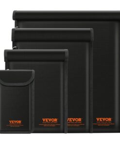 VEVOR 4-Pack Faraday Bag Set – Fireproof Signal Blocking Pouches for Laptop (43x38cm), Tablet, Phone & Radio – Anti-Hacking & Theft