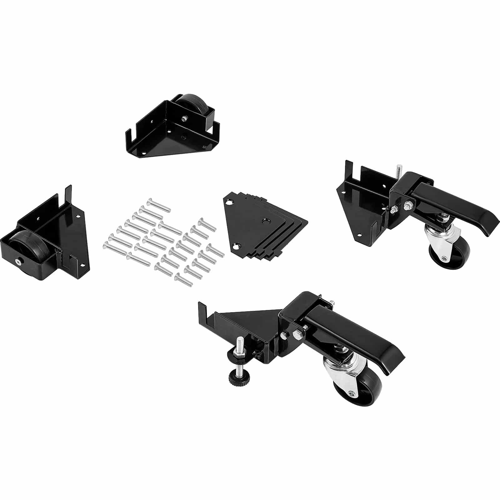 VEVOR Heavy-Duty Adjustable Mobile Base Stand, 181 kg Capacity, Fits 24x24 cm+, Swivel Wheels for Woodworking Tools & Machines