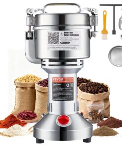 VEVOR 550г электрическая зернодробилка 2000Вт, из нержавеющей стали, скоростная мельница для сухих зерен, специй, кофе, кукурузы