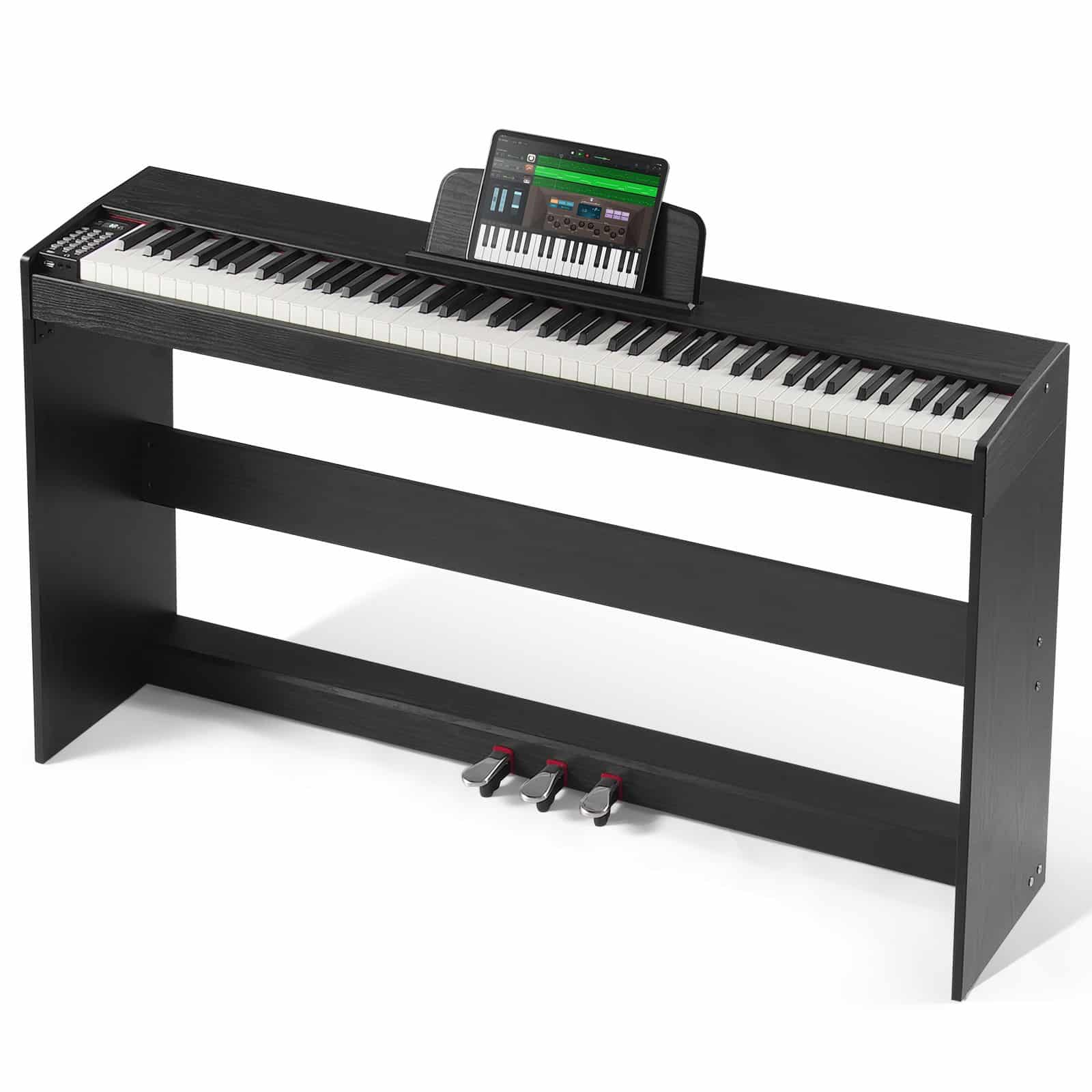 VEVOR 88-Key Fully Weighted Digital Piano with Dual Keyboard, 200 Tones, Bluetooth/USB/MIDI, Speakers & Headphone Jack