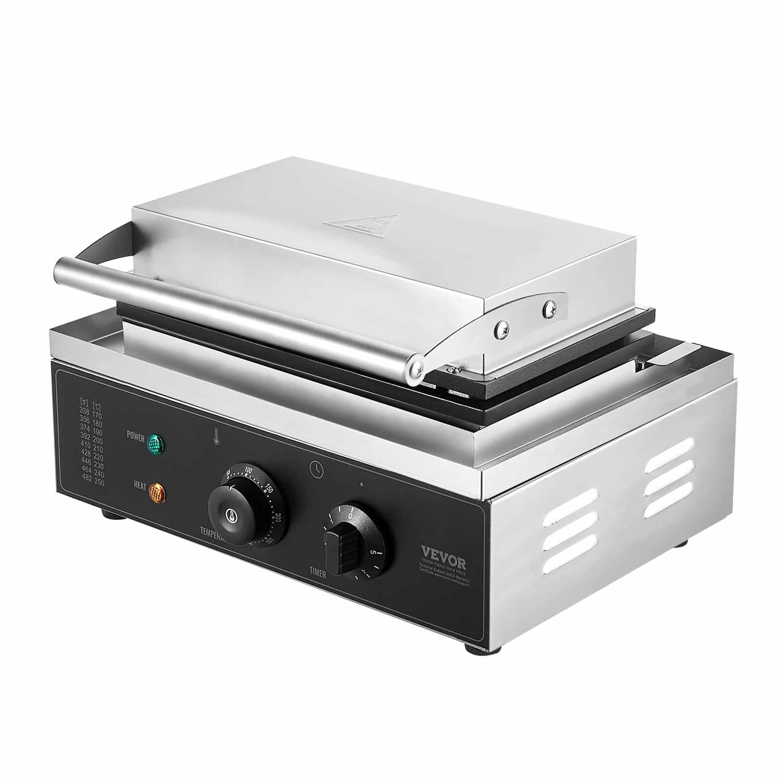 VEVOR 1550W Commercial 10-Slot Belgian Waffle Maker, Non-Stick Stainless Steel with Temp & Timer Control for Bakery & Restaurant - Зображення 10