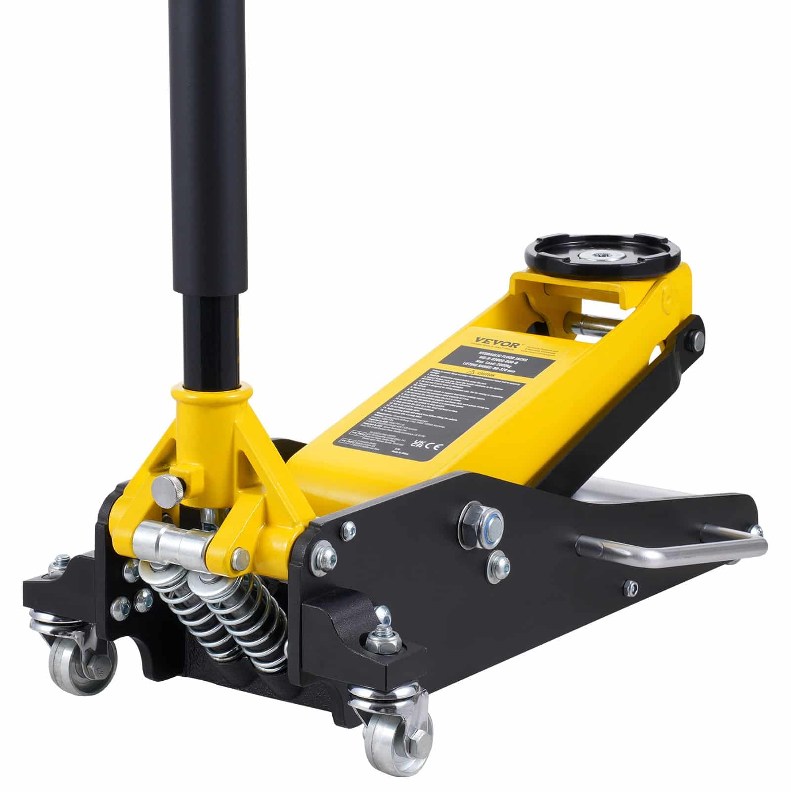 VEVOR 2 Ton Low Profile Hydraulic Car Jack, Aluminum Racing Floor Jack with Dual Piston Quick Lift, 80–370 mm Lift Height, Yellow - Pilt 9