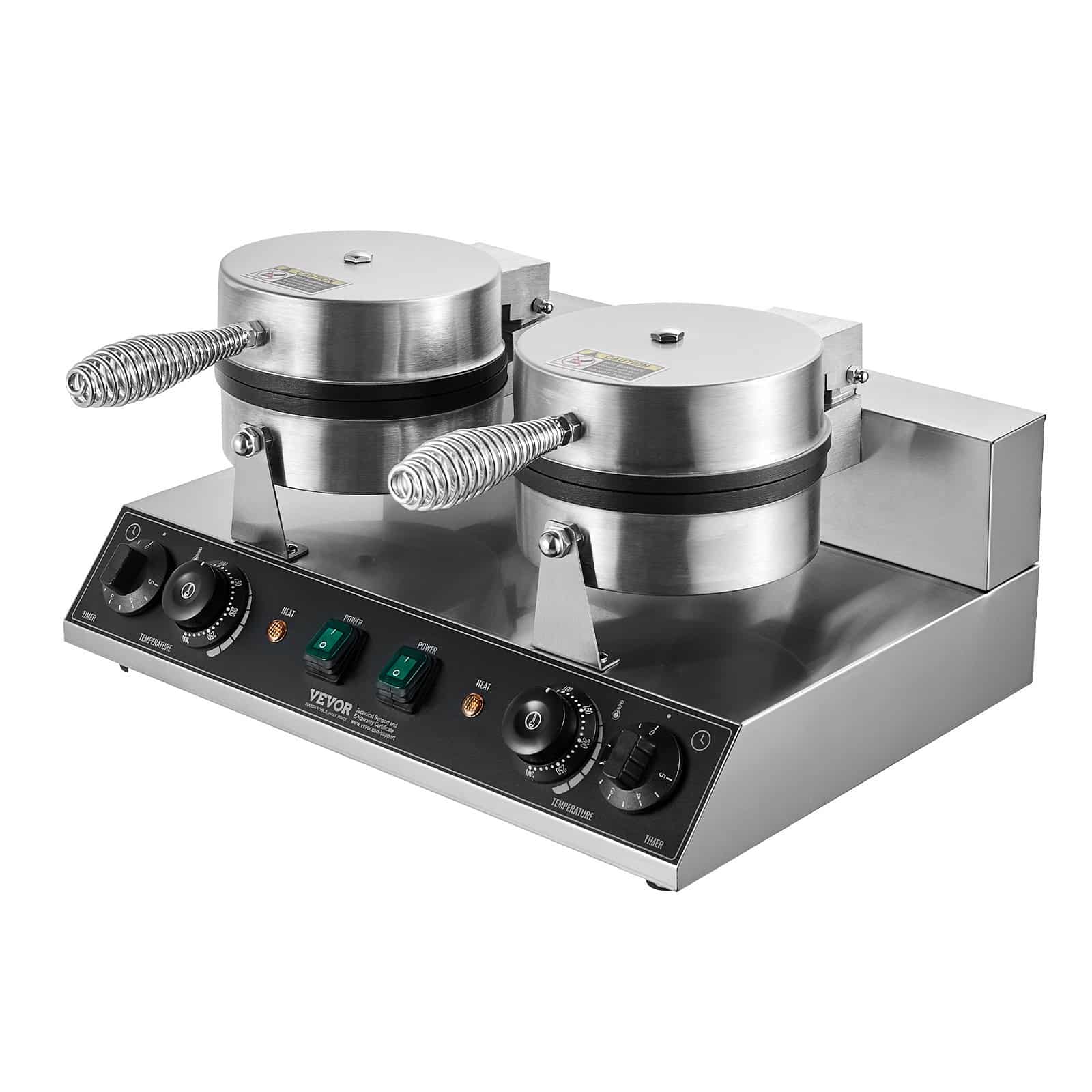 VEVOR Dual-Head Belgian Waffle Maker 2460W, Non-Stick Stainless Steel Waffle Iron with Temp & Timer Control for Home & Restaurant - Pilt 10