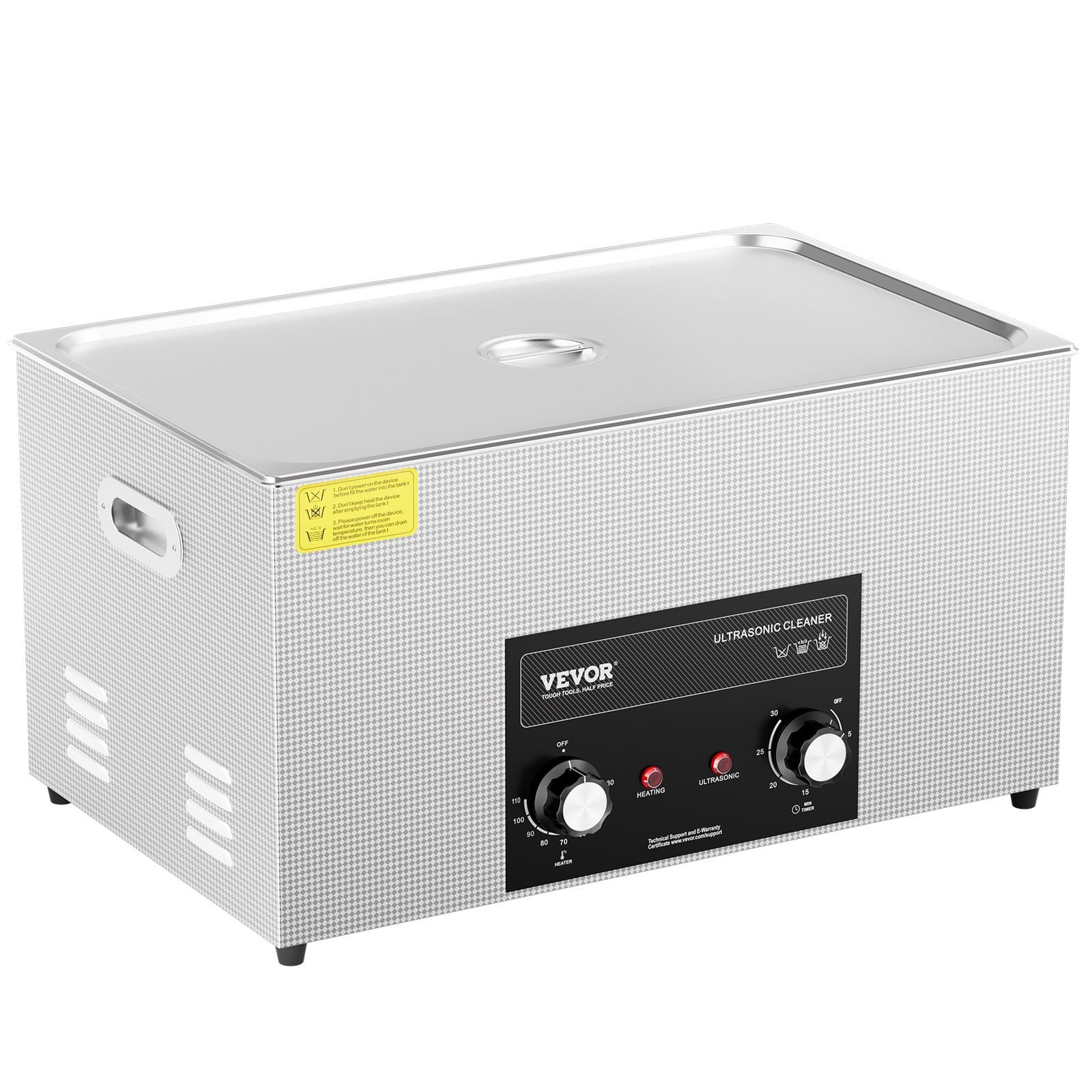 VEVOR 22L Ultrasonic Cleaner 480W with Heater, Timer & Basket – 40kHz Digital Cavitation Cleaning Machine for Lab, Auto, Jewelry – Paveikslėlis 10