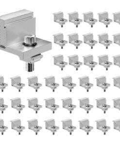 VEVOR 40PCS Adjustable 35-50mm Solar Panel Z Mounting Brackets & End Clamps, Aluminum Mount Kit for RVs, Boats, Roofs