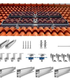 VEVOR Solar Panel Mount Kit with 4x76cm Rails, Adjustable Clamps, for Metal, Concrete, Tile & Wood Roofs