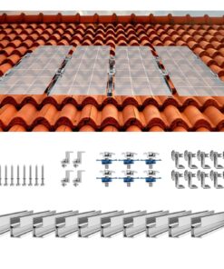 VEVOR Adjustable Solar Panel Mount Kit with 10 Mini Rails, 4 End & 6 Mid Clamps for 35–40mm Panels, Fits All Roof Types
