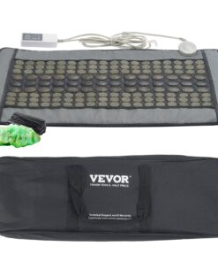 VEVOR Far Infrared Heating Pad with 108 Jade & 42 Tourmaline Stones, Smart Control, Auto Shut-Off, 80×55.7 cm, Pain Relief
