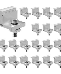 VEVOR 20 шт. регулируемые 35-50мм Z-кронштейны для солнечных панелей, анодированные алюминиевые зажимы для автофургонов, лодок, крыш, стен