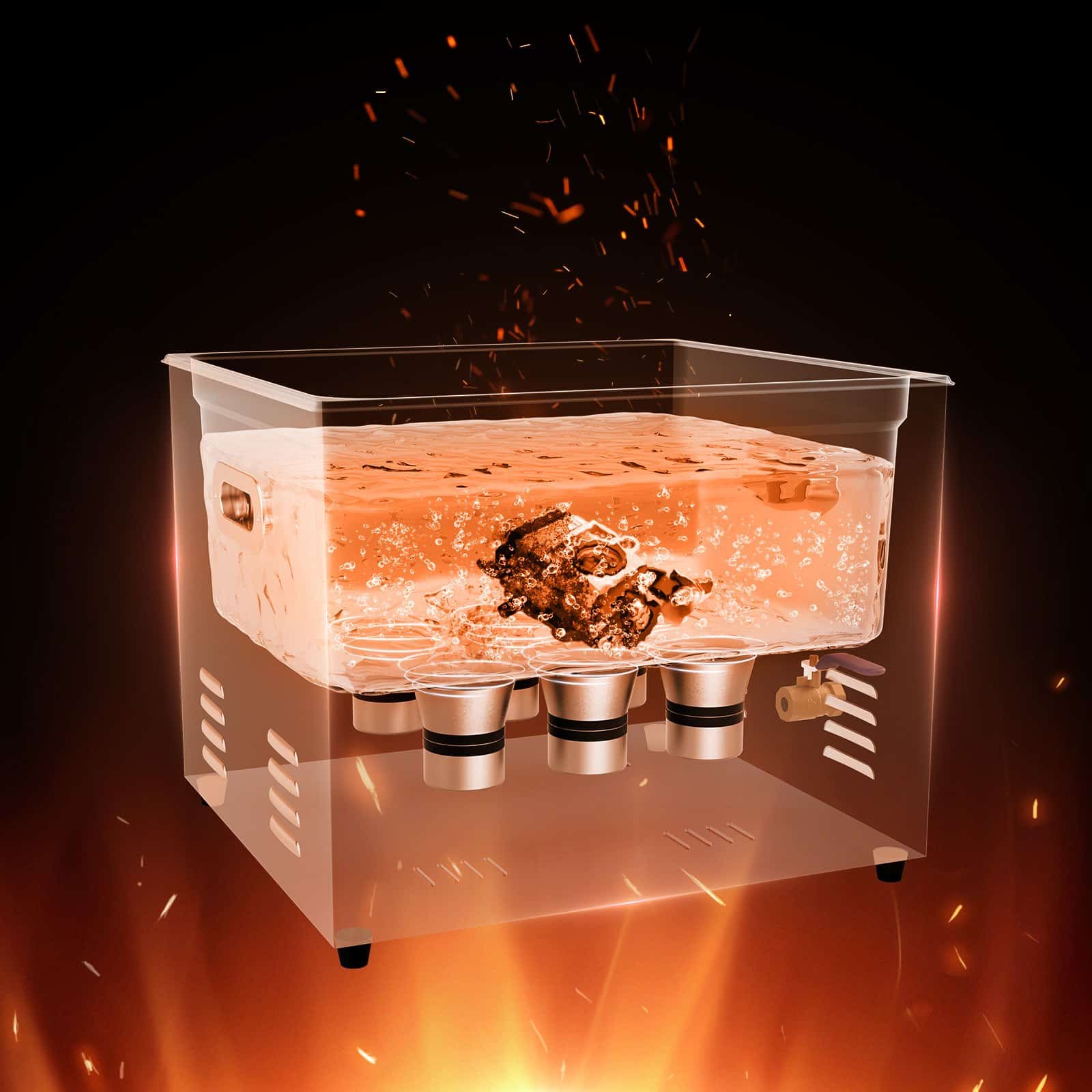 VEVOR 15L Ultrasonic Cleaner 360W 40kHz with Timer & Heater, Digital Cleaning Machine for Jewelry, Glasses, Tools, Parts - Pilt 8