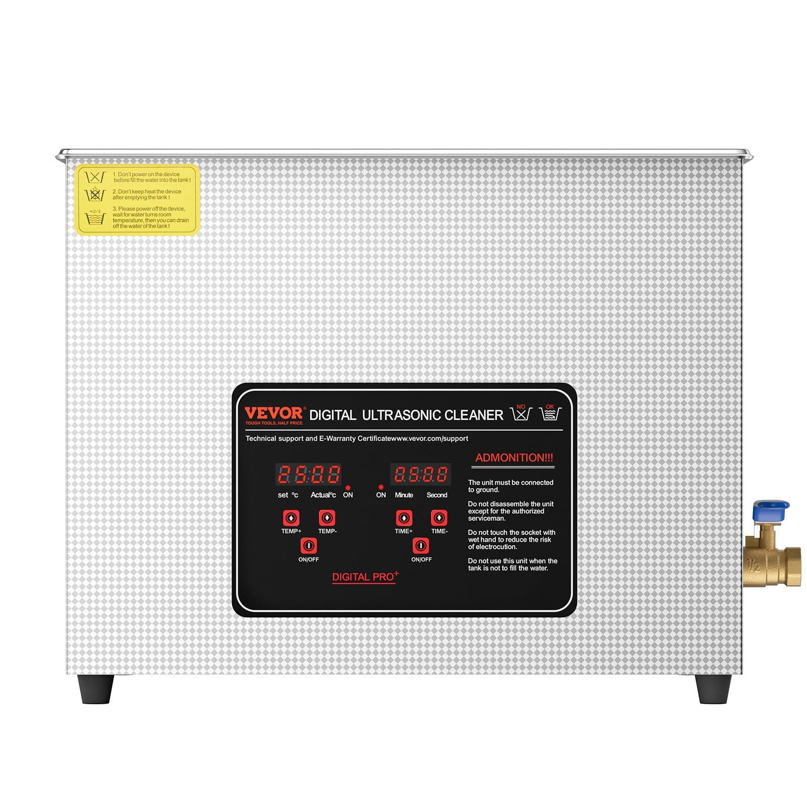 VEVOR 15L Ultrasonic Cleaner 360W 40kHz with Timer & Heater, Digital Cleaning Machine for Jewelry, Glasses, Tools, Parts - Pilt 11
