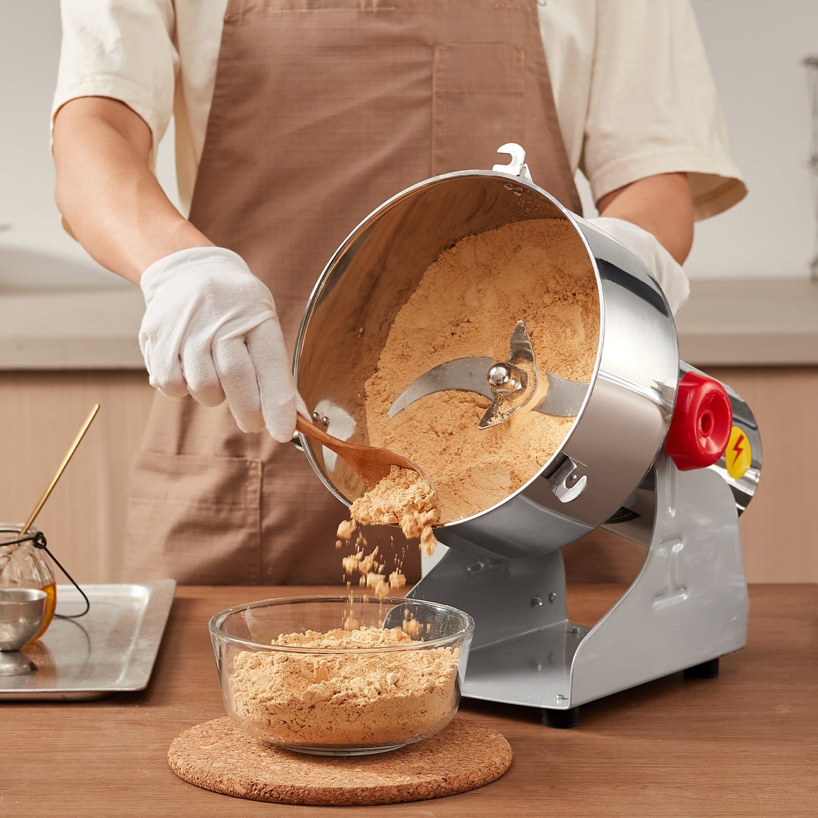 VEVOR 2500g Electric Stainless Steel Grain Grinder 3400W, Swing Type, High-Speed Dry Mill for Spices, Coffee, Corn, Cereals - Image 8