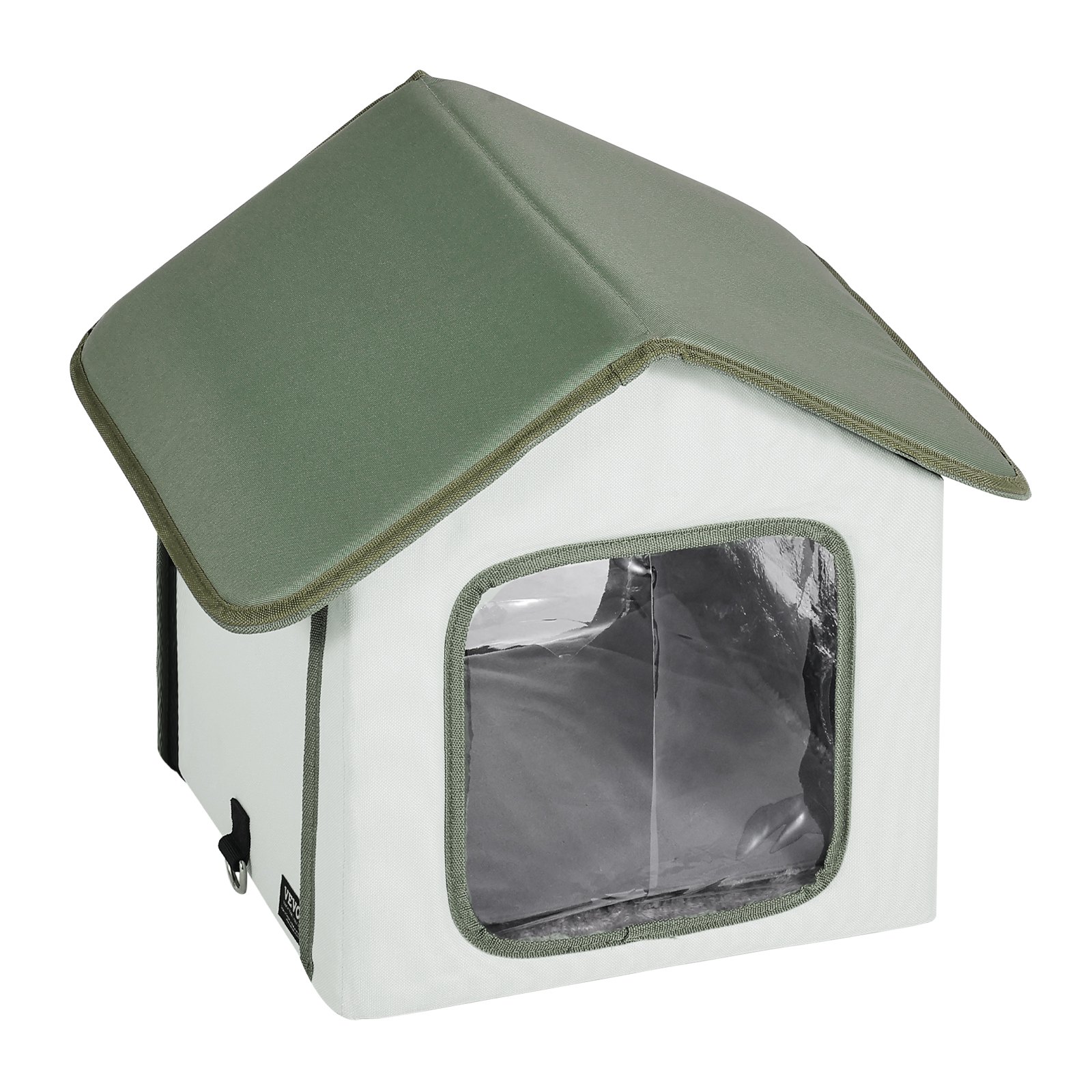 VEVOR Heated Outdoor Cat House Small Green – Elevated Waterproof Shelter with 30W Pad, Timer, Insulated, Foldable, 35×30 cm - Зображення 10