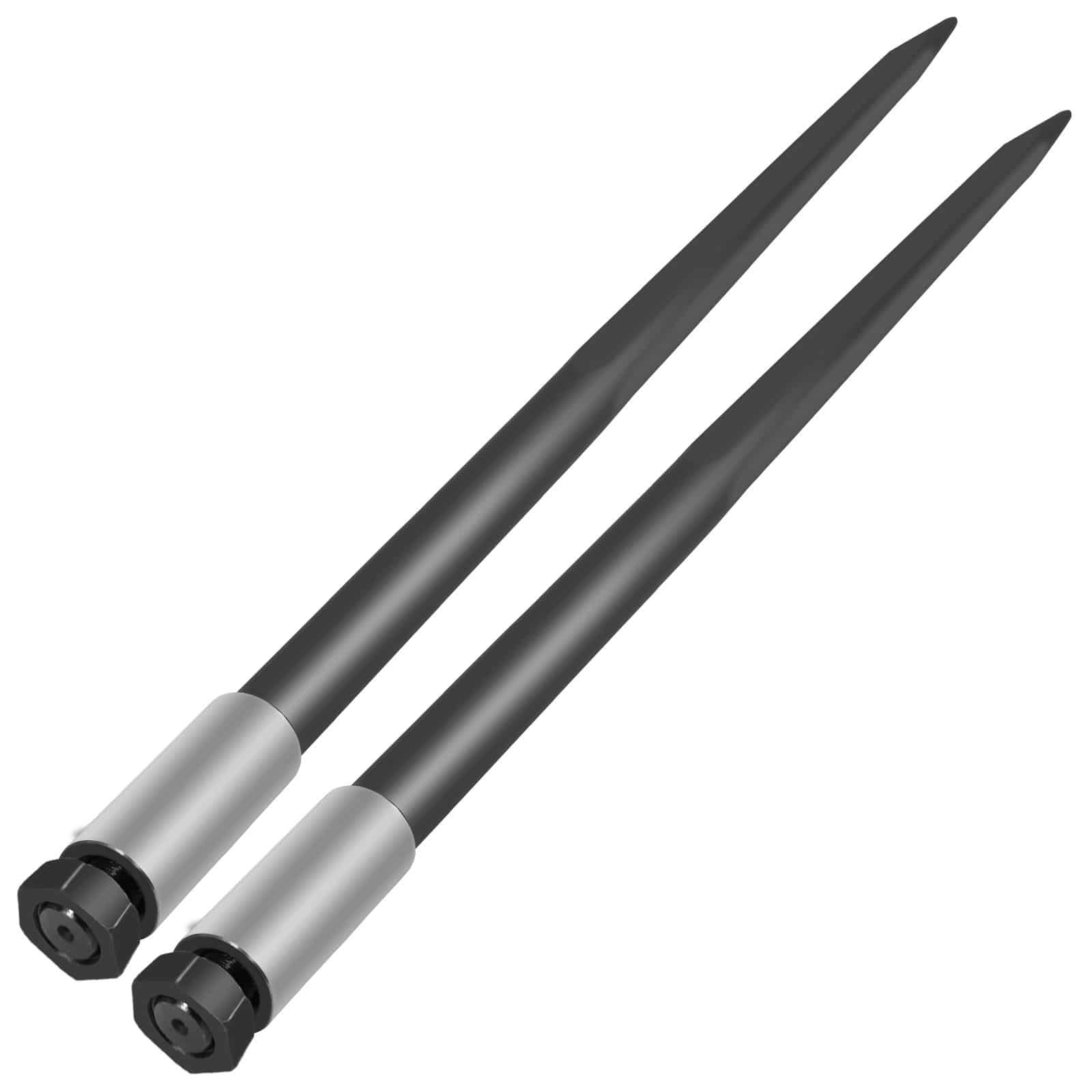 VEVOR 49in Hay Bale Spears, 4000kg Capacity, Quick Attach Square Spike Set for Tractors & Loaders, 2pcs with Sleeve & Nut