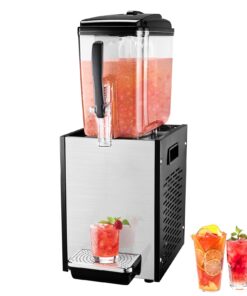 VEVOR 12L Commercial Juice Dispenser, 246W 304 Stainless Steel Cold Beverage Machine with 7–12°C Cooling for Restaurants & Bars