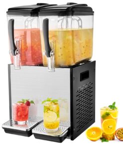 VEVOR Commercial Juice Dispenser, 2x12L Tanks, 286W Stainless Steel Cold Drink Machine, 7–12°C Cooling, for Restaurants & Events