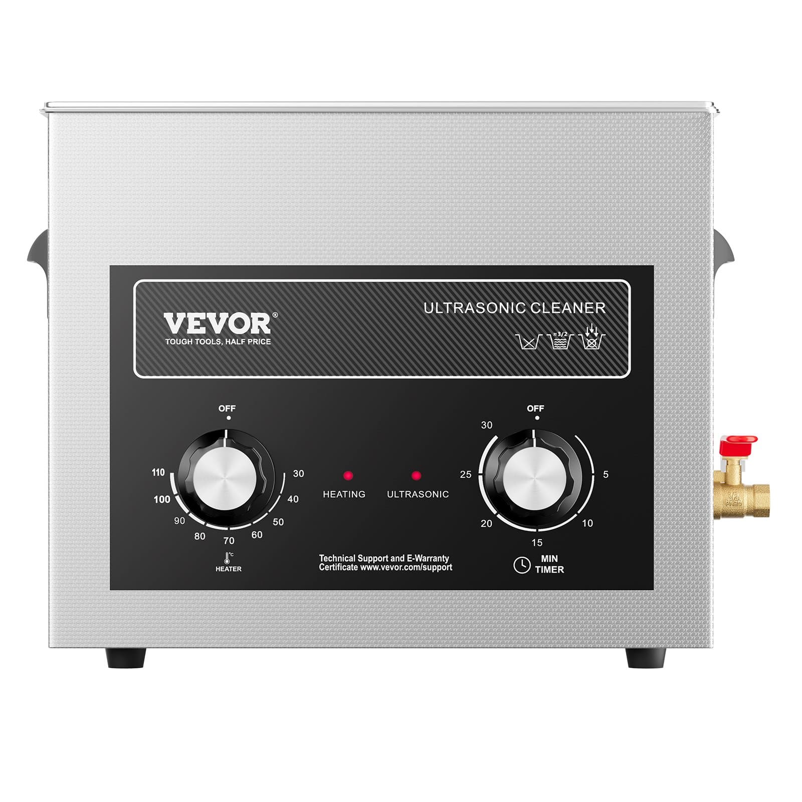 VEVOR 10L Ultrasonic Cleaner with Heater & Timer, 240W Digital Cleaning Machine for Lab Tools, Auto & Engine Parts - Pilt 11