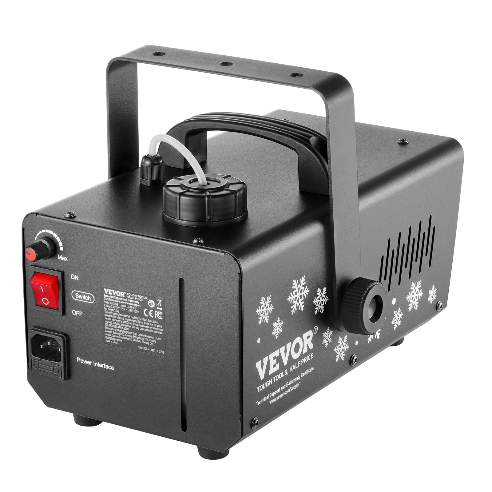 VEVOR 800W Snow Machine with LED Lights, 1L Tank & Remote, Indoor Handheld/Hanging Fake Snow Maker for Parties & Events - Image 11