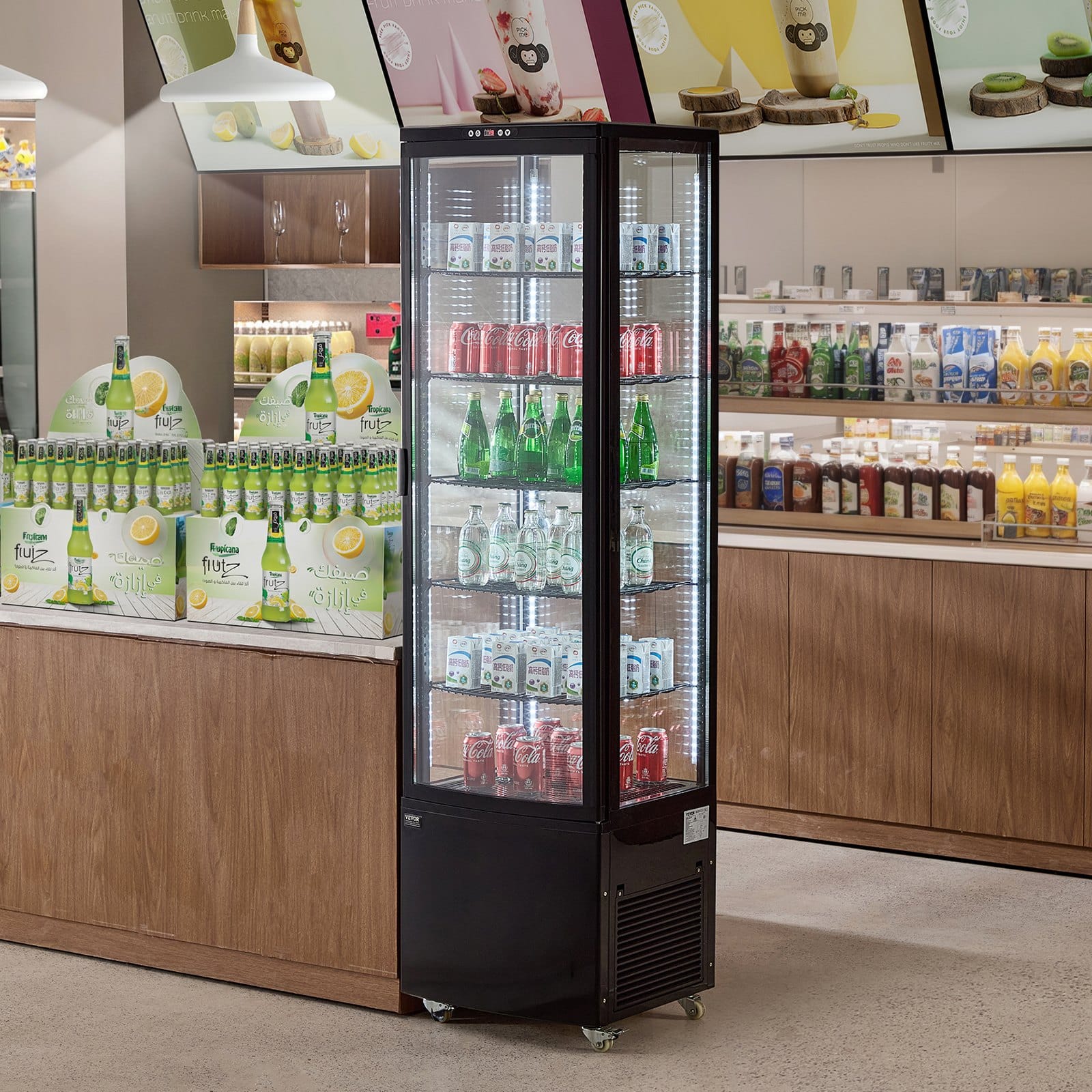 VEVOR 278L Refrigerated Pastry Display Case, 5-Tier Commercial Fridge with LED, Turbo Cooling, for Bakery & Café - Image 8