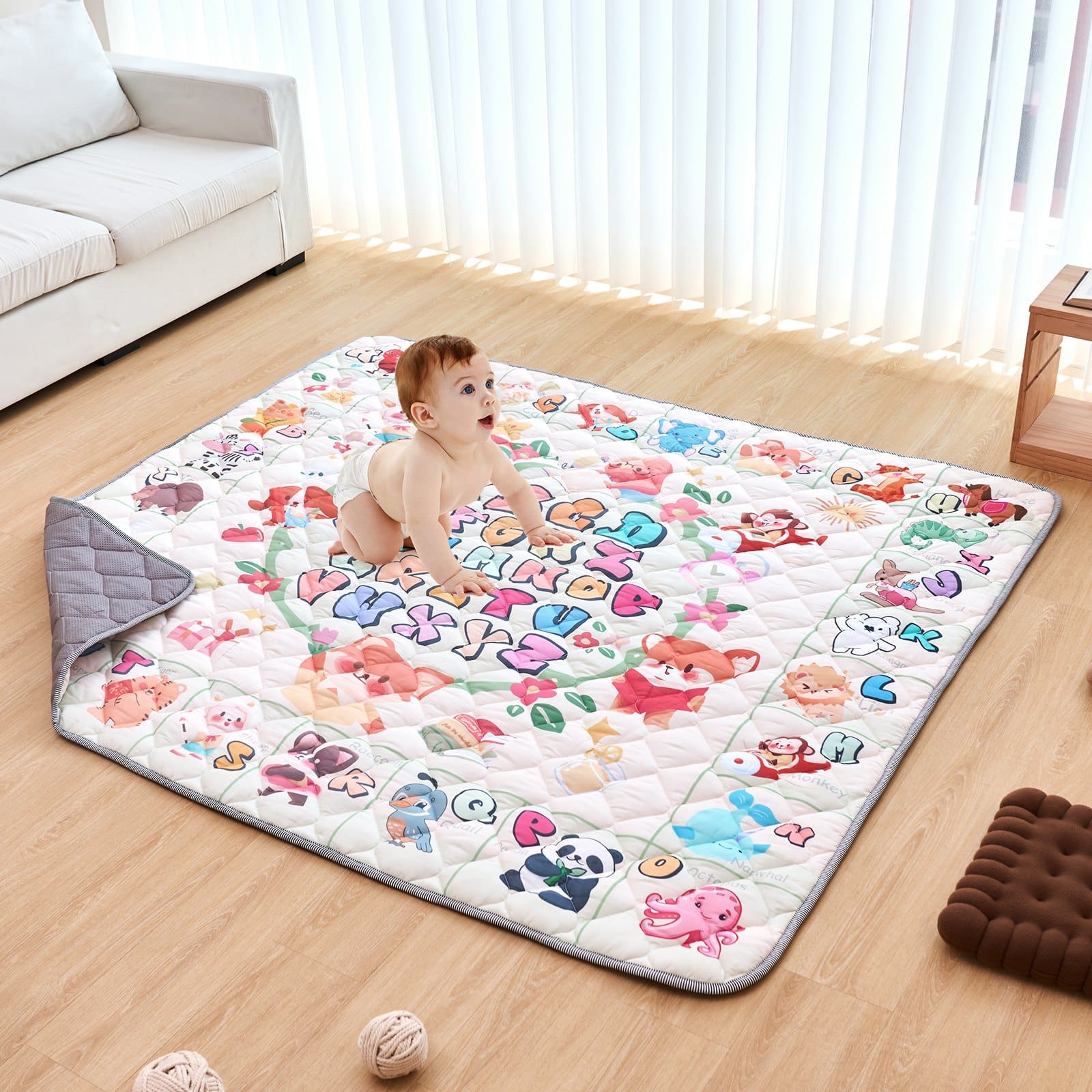VEVOR Extra Large Baby Play Mat 180x200 cm, Non-Slip, Foldable, Waterproof & Machine Washable Activity Mat for Infants & Toddlers